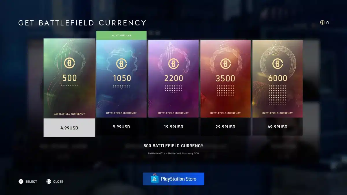 Battlefield Currency Pricing Changes